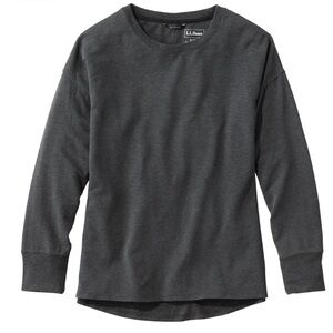L.L.BEAN NWOT WOMEN’S SOFTFLEX CREWNECK DOLMAN SLEEVE PULLOVER IN CHARCOAL SZ XS